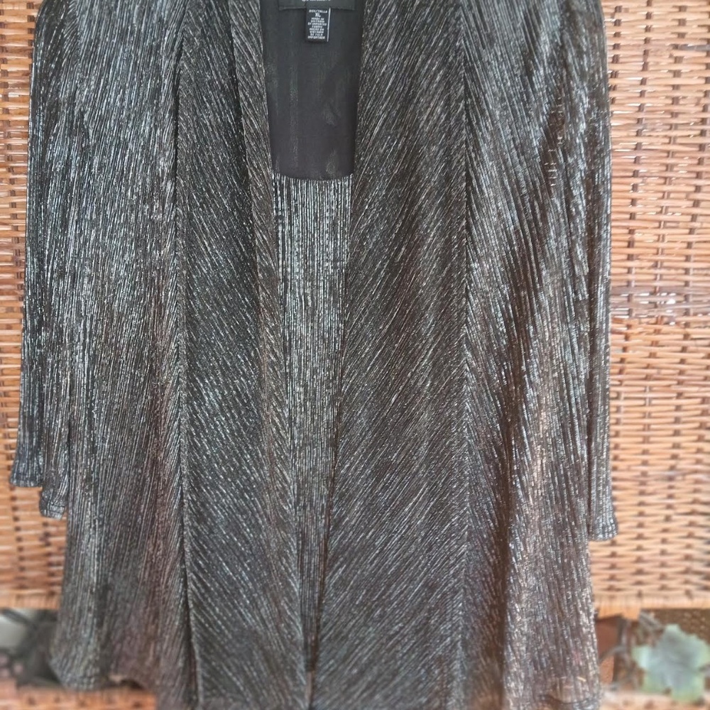 R&M Collection Party vintage 70's top & jacket attached, silver glitter/lined